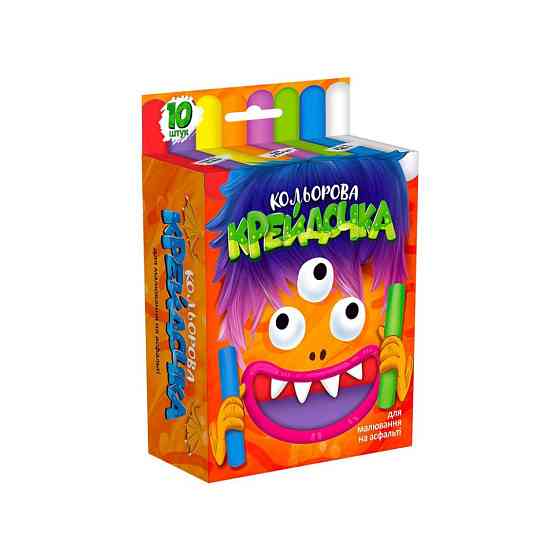 Мел для рисования на асфальте Крейдочка КRD-02-01U 10 шт, толстые Винница