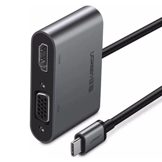Хаб адаптер перехідник UGREEN USB-C to HDMI + VGA +USB 3.0 Adapter with PD (Space Gray) UGR-50505 Одеса