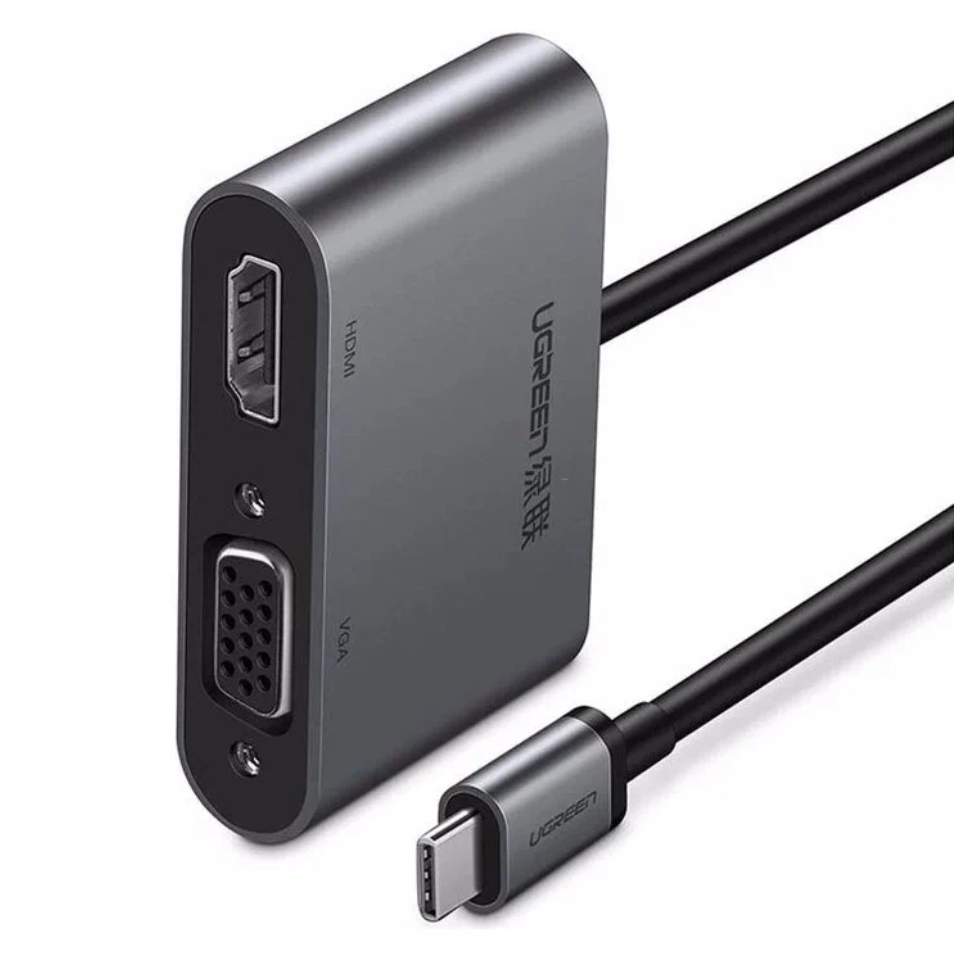 Хаб адаптер переходник UGREEN USB-C to HDMI + VGA +USB 3.0 Adapter with PD (Space Gray) UGR-50505 Одесса - изображение 3