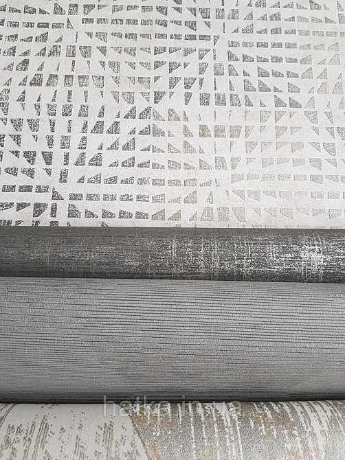 Шпалери вінілові на флізелін AS creation Geo Effect 0.53х10 абстракція геометрія 3д срібло золото беж 38352-3 Київ - фото 2