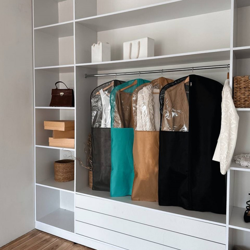 Чехол для верхней одежды с прозрачной ПВХ вставкой 120х60 см HCh-120-Lazur (Лазурь) Сумы - изображение 4