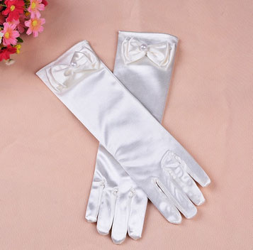 Перчатки свадебные атласные белые Киев - изображение 1