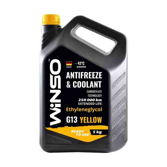 Антифриз Winso Antifreeze & Coolant Yellow G13 -42°C желтый готовый 5кг Львов