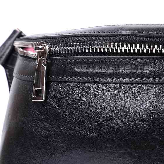 Кожаная бананка унисекс GRANDE PELLE 22813 Черный Киев