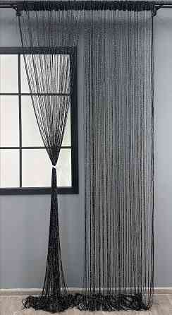 Шторы-нити с люрексом Черный 300х300см 1 шт (61-099) Киев