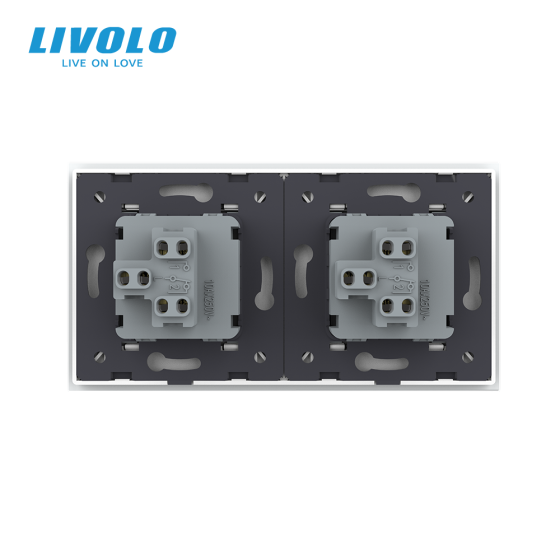 LIVOLO Двоклавішний вимикач (1-1) Livolo білий скло (VL-C7K1K1-11) Коломия