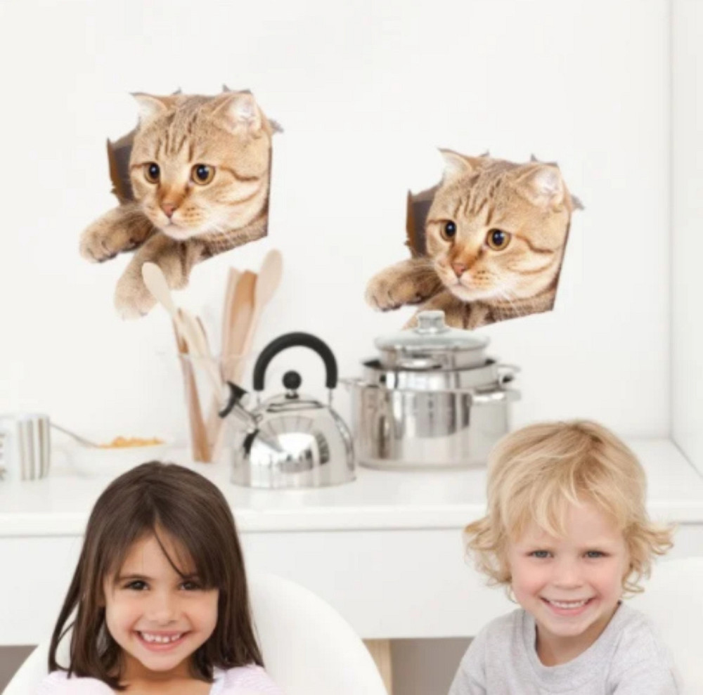 Декоративная наклейка на мебель Котик Киев - изображение 2