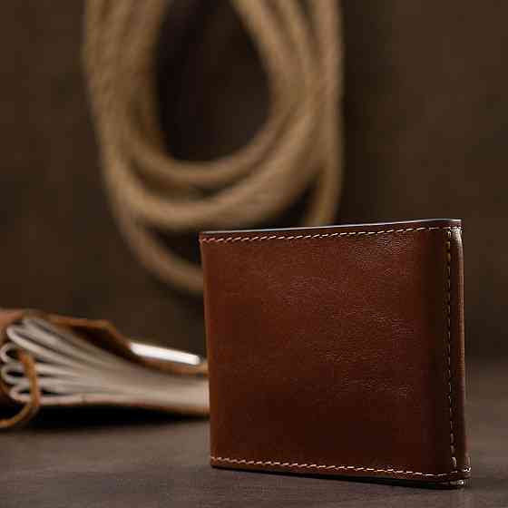 Мужской вместительный зажим для денег GRANDE PELLE 11522 Коричневый Киев