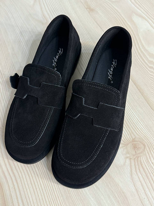 Туфлі жіночі Hengji 560-1 лофери замшеві чорні, 39, 24,5 см Київ - фото 1