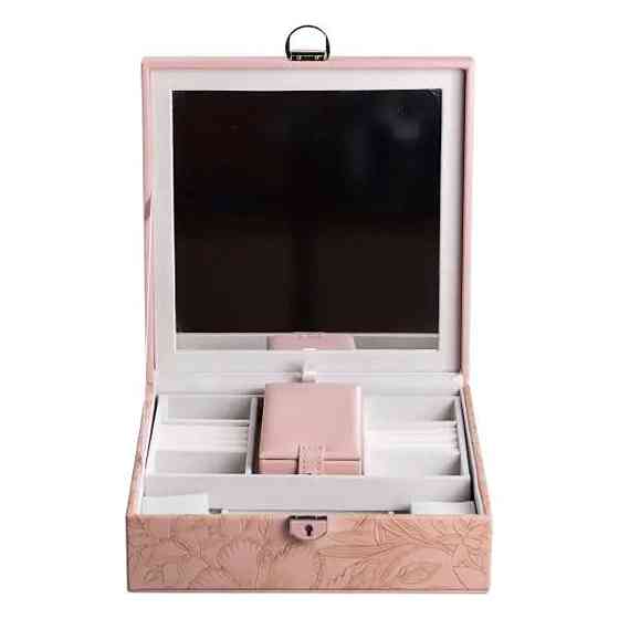 Шкатулка для украшений из эко кожи 2 яруса с замком органайзер для ювелирных изделий HP-5-22P Киев