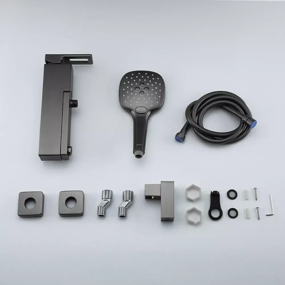 Змішувач для ванни з душовим гарнітуром GAPPO G3217-9 графіт Київ - фото 9