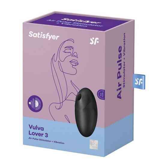 Вакуумный стимулятор с вибрацией Satisfyer Vulva Lover 3 Black Sex Aura Киев