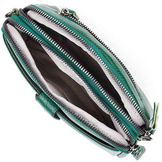 Сумка-клатч в оригінальному дизайні з натуральної шкіри 22101 Vintage Зелена Київ