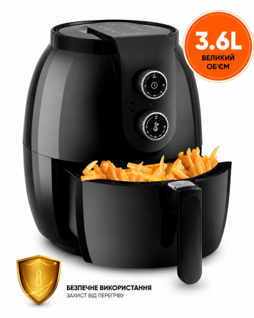 Аэрофритюрница 3,6 л без масла Berdsen BD-650 1300 Вт | Мультипечь Air Fryer | Фритюрница с горячим воздухом Киев