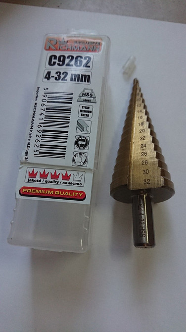 Ступеневе крокове свердло Richmann C9262 4-32 мм для металу HSS Коломия - фото 2