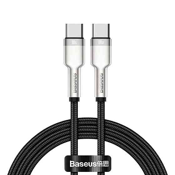 Кабель Type-C Baseus Cafule Series Metal дата-Кабель Type-C 100W 1m, колір чорний CATJK-C01 Одеса