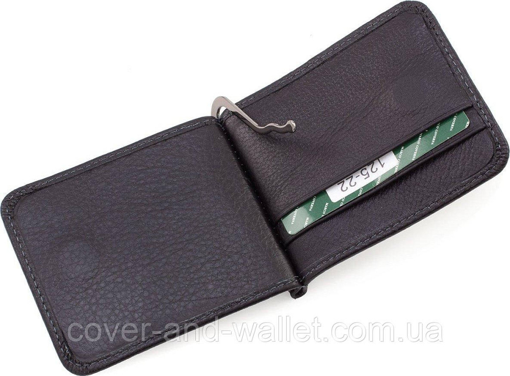 Тонкий кожаный зажим для денег на магнитах с монетницей Marco Coverna 22-124 Киев - изображение 3