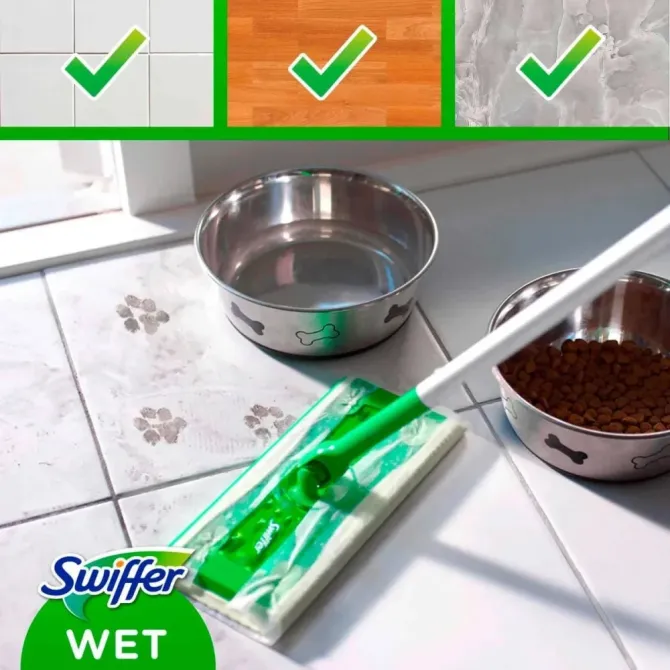 Сменные влажные салфетки для швабры Swiffer wet, 10 шт с ароматом лимона Львов - изображение 4