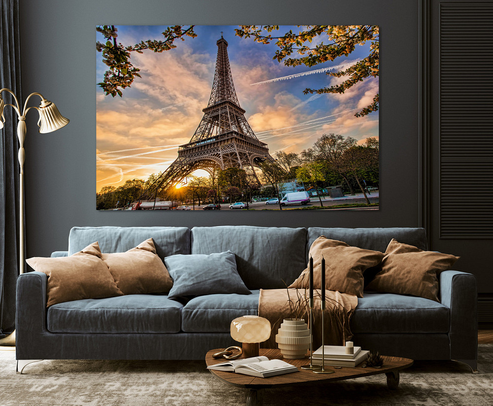 Картина холст в гостиную / спальню  Ейфелева вежа   MLP_387 80x120 см Киев - изображение 3