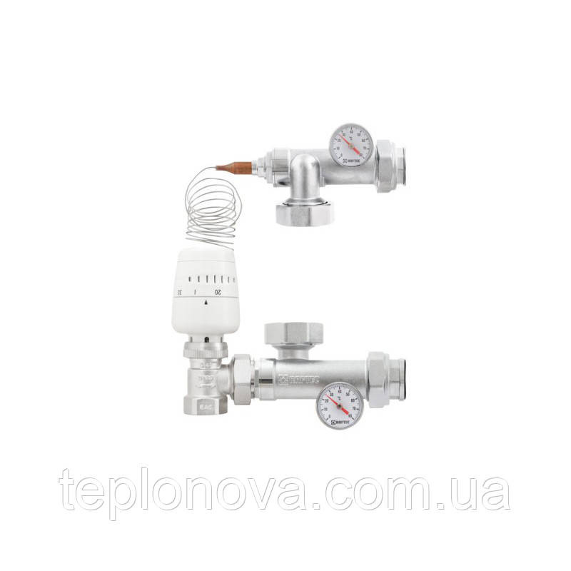 Колектор в зборі на 12 пар виходів нержавійка  "Raftec" ARC12 для Теплої Підлоги з розходомірами Чернівці - фото 4