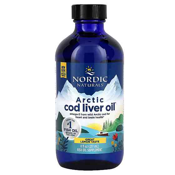 Рыбий жир жидкий из печени арктической трески (Cod Liver Oil) 237 мл со вкусом лимона Київ