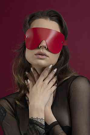 Маска на очі Feral Feelings - Blindfold Mask, натуральна шкіра, червона Sex Aura Київ