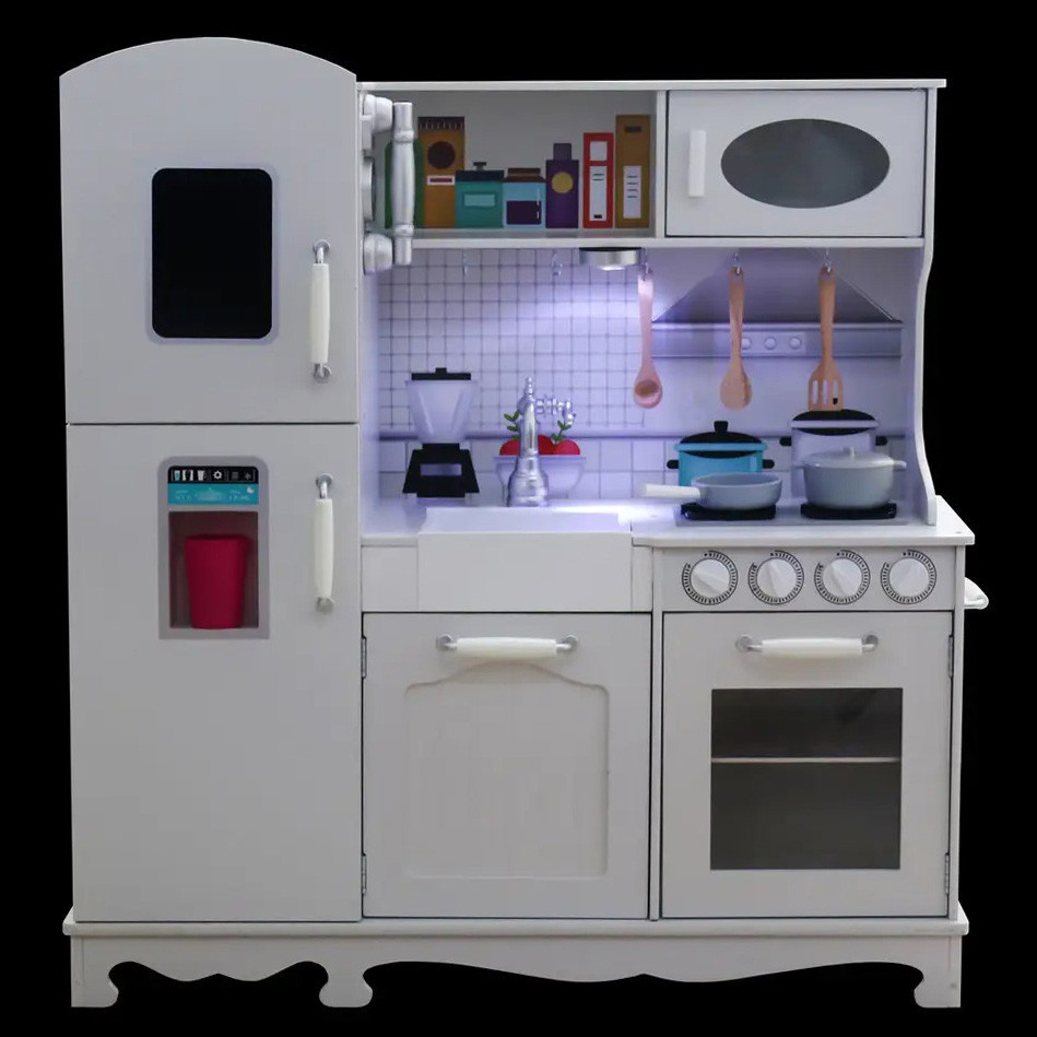 Дитяча інтерактивна ігрова дерев'яна кухня AVKO Ліана з посудом для дітей звукові та світлові ефекти Київ - фото 6