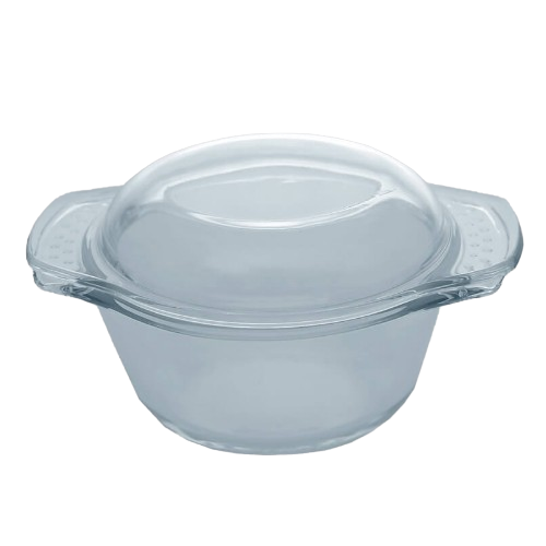 Каструля для запікання 2,8л кругла з кришкою жароміцне скло Maestro Житомир - фото 1