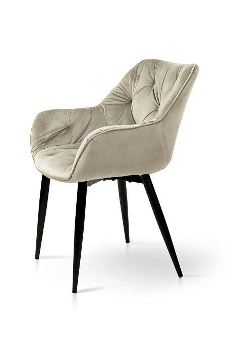 Крісло Парадіз HC-R18, чорний/велюр пісочний Київ - фото 2