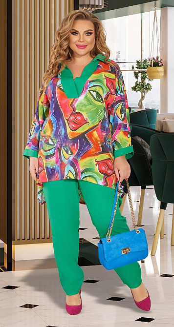 Стильний брючний костюм великого розміру (50) Київ - фото 1