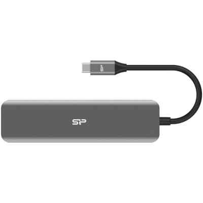 Порт-реплікатор Silicon Power Docking Station USB-C 7-in-1 Boost SU20 Silver Aluminum (SPU3C07DOCSU200G) Вінниця