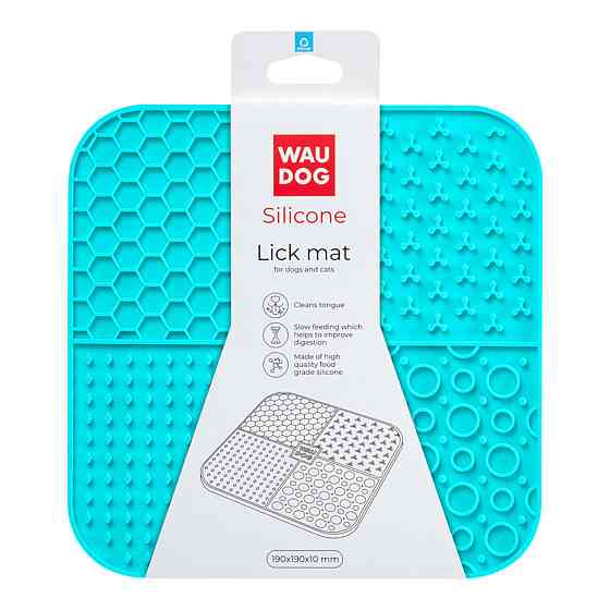 Коврик для слизи WAUDOG Silicone, 190х190х10 мм, голубой Киев