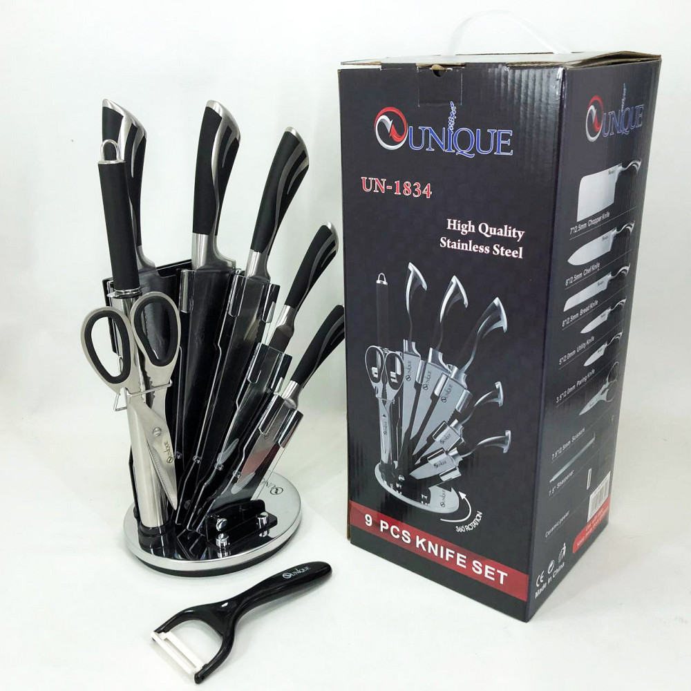 Набір ножів для готування UNIQUE UN-1834, Кухонні ножі для готування, Кухонні ножі з хорошої сталі JB-28 Львів - фото 9
