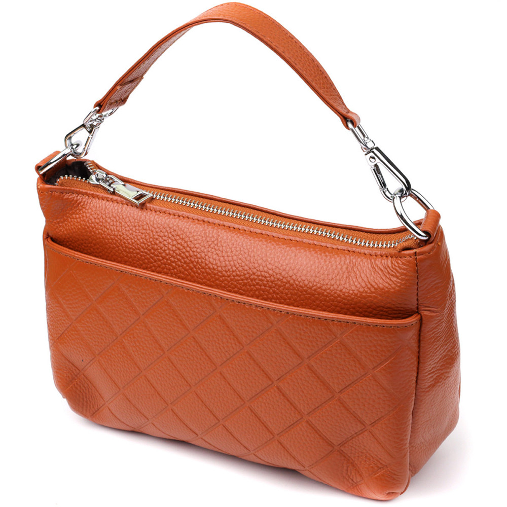 Женская сумка из натуральной кожи с двумя ремешками Vintage 22929 Рыжий Киев - изображение 1
