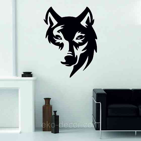Декоративне настінне Панно «Вовк», Декор на стіну 90*68 см, Чорний Київ
