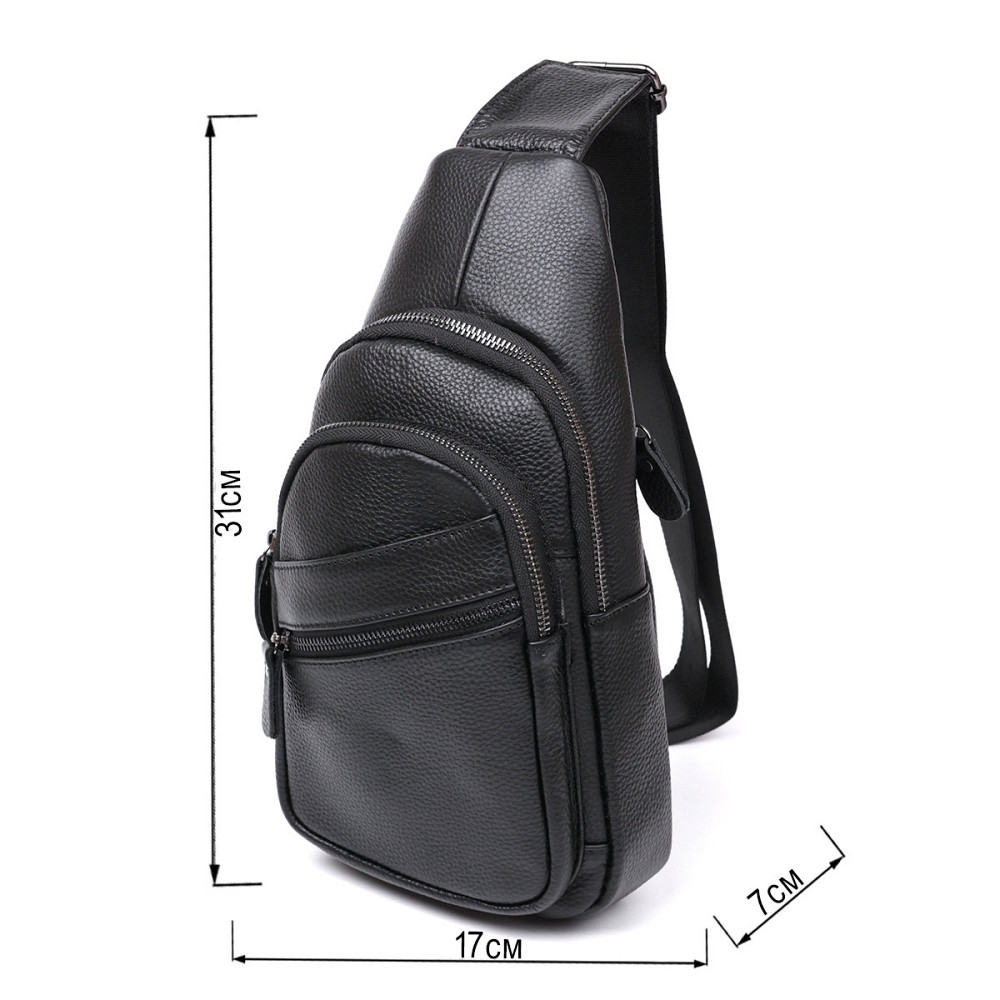 Стильная кожаная мужская сумка через плечо Vintage 20672 Черный Киев - изображение 8