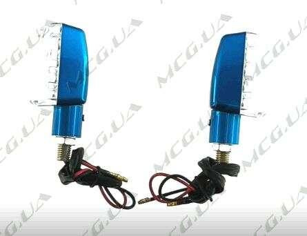 Поворот светодиодный, гробик (15 LED, синий, прозрачное стекло) Мукачево - изображение 1