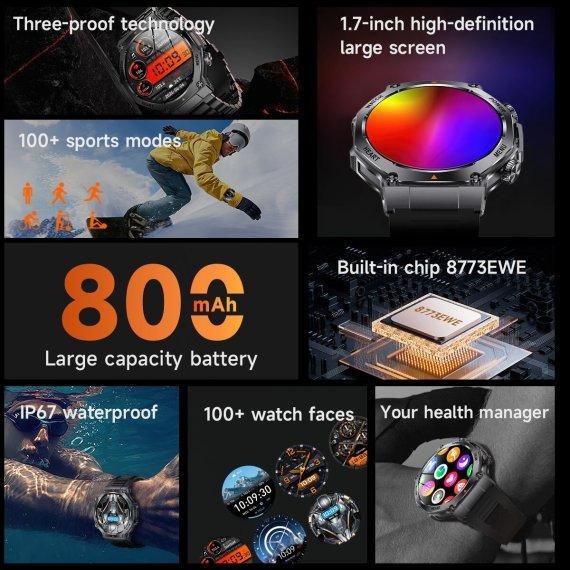 Часы умные наручные Smart Mevaden Ultra Steel (2 ремешка) Винница - изображение 10