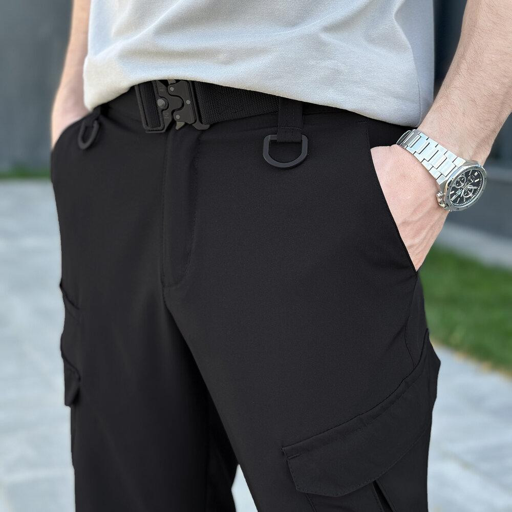 Штани карго чоловічі весняні з кишенями чорні Pobedov Tactical Soft Київ - фото 6