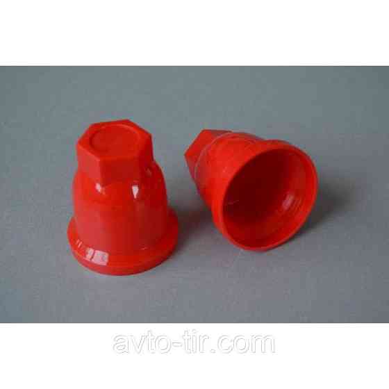 Ковпачок пластиковий на гайку колеса 32 мм червоний високий Луцьк