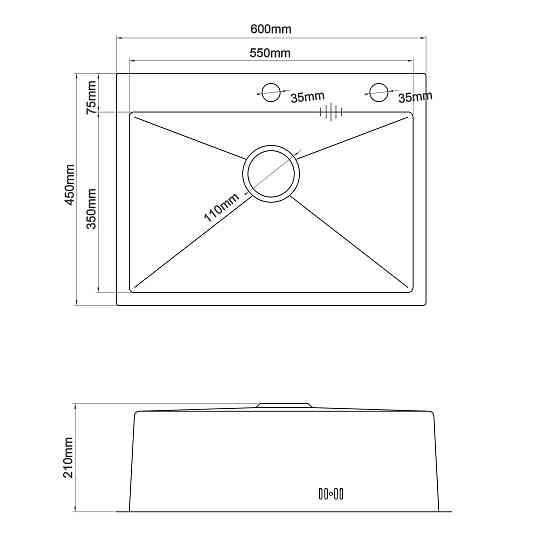 Мийка кухонна 3mm 600х450 Сатин 6045HS Mira Тернопіль