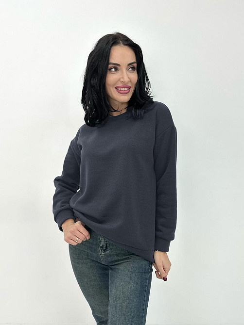 Базовий однотонний світшот "Stand" оптом | Норма і батал Графіт, 42-44 Київ - фото 1