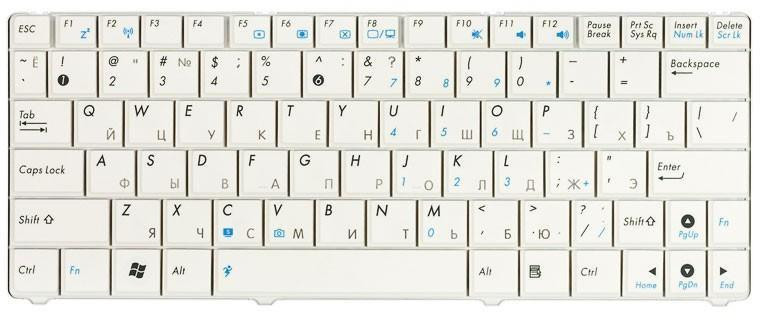 Клавиатура для ноутбука Asus (N10) White, RU Вінниця - фото 2