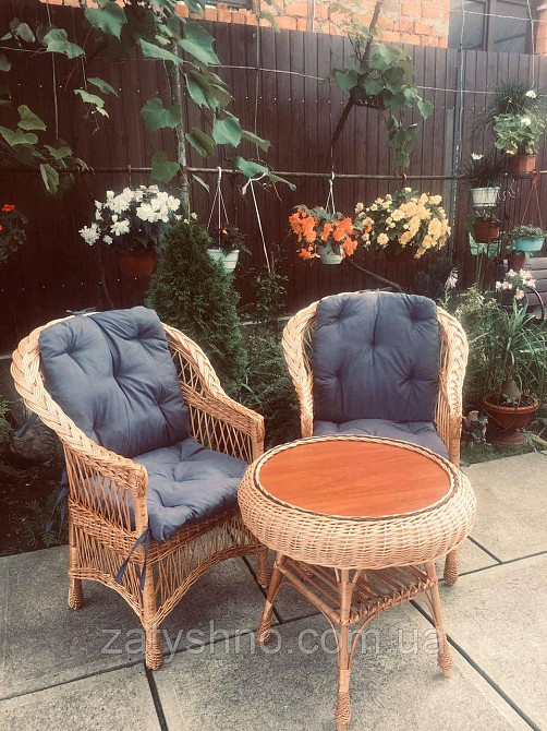 Меблі плетені для двох з подушками Київ - фото 2