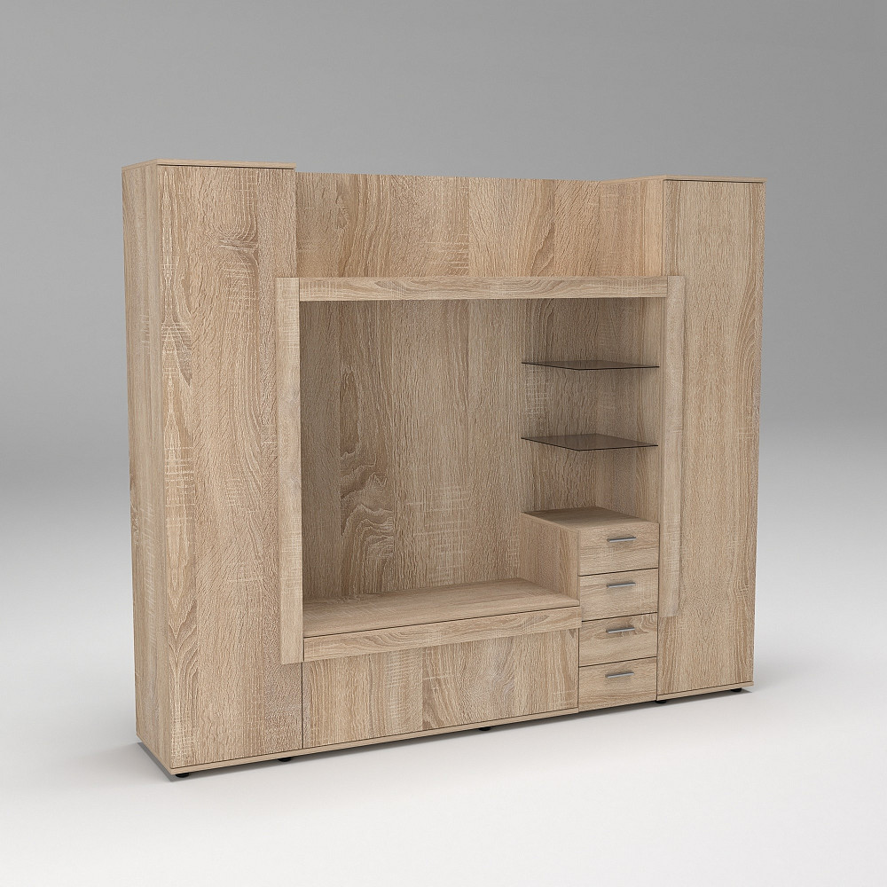 Стенка в гостиную под ТВ Exo-1, Дуб Сонома, 2160х420х1850 Львов - изображение 3