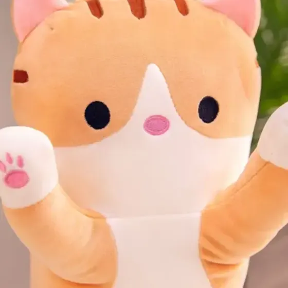 Kipo Мягкая Игрушка Кот Длинний 50см Подушка Обнимашка коричневый Коломия