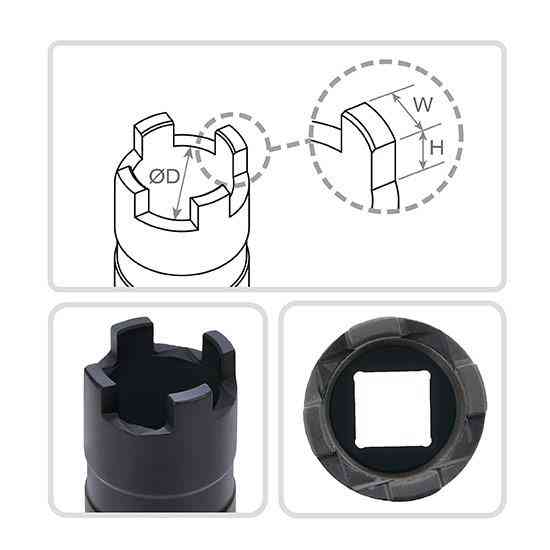 Головка 1/2" для клапана дизельної форсунки MAN, Mercedes-Benz, Scania TOPTUL JDEF1629 Чернігів