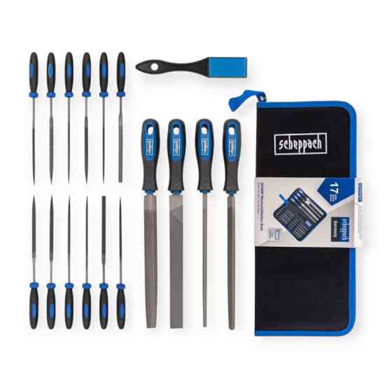 Набір напилків та надфілів 150, 315мм, щіточка 150мм 17 шт (чохол) Scheppach Мукачево