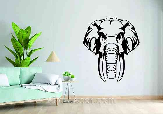 Декоративне настінне Панно  «Слон» , Декор на стіну 70*61 см, Чорний Київ