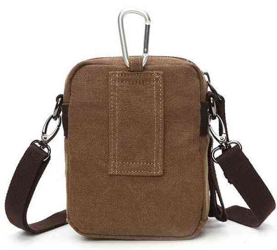 Барсетка текстильная Коричневая (Vintage) Киев